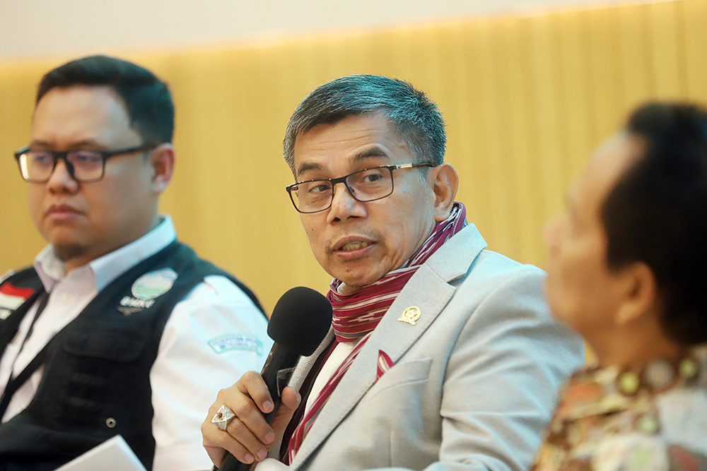Diskusi Dialektika Demokrasi dengan tema ‘Bersatu Siapkan Langkah Antisipasi Potensi Bencana Alam’. (BeritaNasional/Elvis Sendouw)
