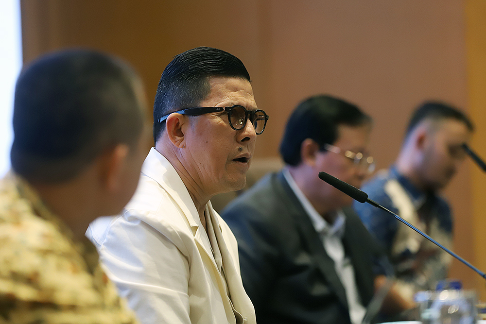 KWP gelar diskusi yang bertajuk "MKMK Dinilai Tidak Berwenang Batalkan Keppres Pengangkatan MK?". (BeritaNasional/Elvis Sendouw)