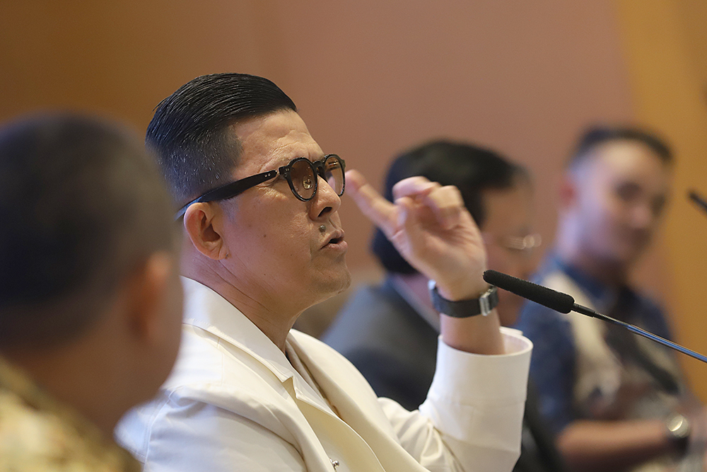 KWP gelar diskusi yang bertajuk "MKMK Dinilai Tidak Berwenang Batalkan Keppres Pengangkatan MK?". (BeritaNasional/Elvis Sendouw)