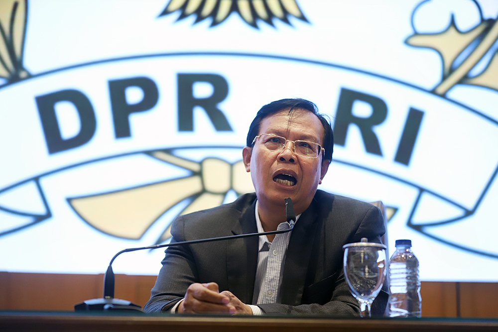 KWP gelar diskusi yang bertajuk "MKMK Dinilai Tidak Berwenang Batalkan Keppres Pengangkatan MK?". (BeritaNasional/Elvis Sendouw)