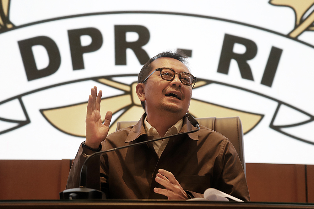 Diskusi Dialektika Demokrasi mengangkat tema “Sinergi Pemerintah dan Stakeholder Buat Mudik 2026 Aman dan Nyaman" di ruang Abdul Muis, Kompleks Parlemen, Senayan, Jakarta. (BeritaNasional/Elvis Sendouw)