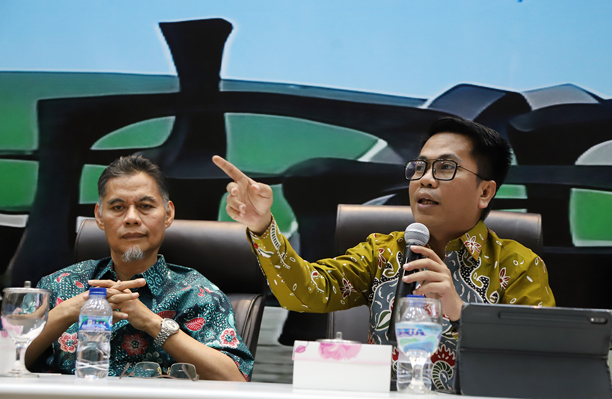 Diskusi Dialektika Demokrasi yang bertajuk "Upaya Pemerataan Informasi Hingga Daerah Tertinggal Terluar Terpencil". (BeritaNasional/Elvis Sendouw)