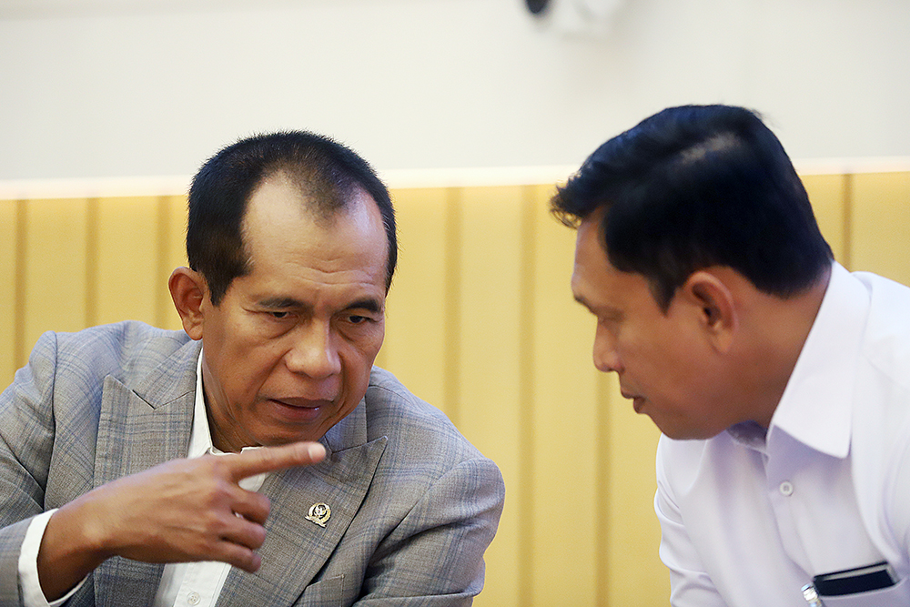 Diskusi Forum Legislasi yang bertajuk"RUU Pangan: Arah Baru Regulasi untuk Kemandirian Pangan Indonesia". (BeritaNasional/Elvis Sendouw)