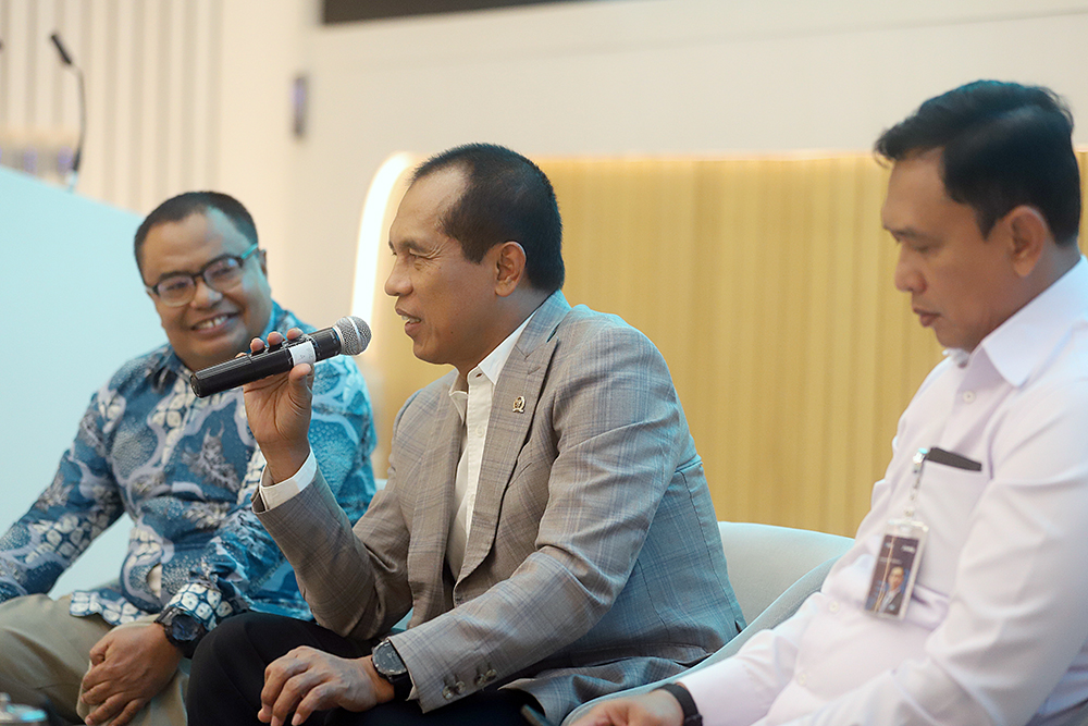 Diskusi Forum Legislasi yang bertajuk"RUU Pangan: Arah Baru Regulasi untuk Kemandirian Pangan Indonesia". (BeritaNasional/Elvis Sendouw)