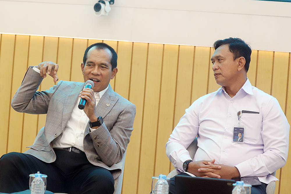 Diskusi Forum Legislasi yang bertajuk"RUU Pangan: Arah Baru Regulasi untuk Kemandirian Pangan Indonesia". (BeritaNasional/Elvis Sendouw)