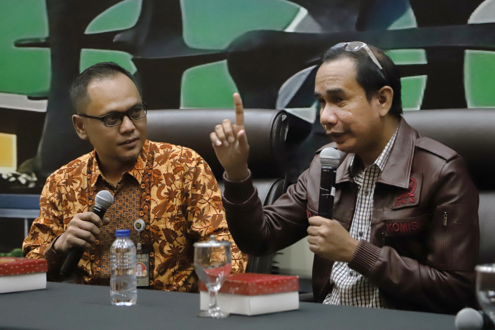 Diskusi Dialektika Demokrasi dengan tema "Transformasi Polri Menuju Presisi:  Menjadi Harapan Masyarakat". (BeritaNasional/Elvis Sendouw)