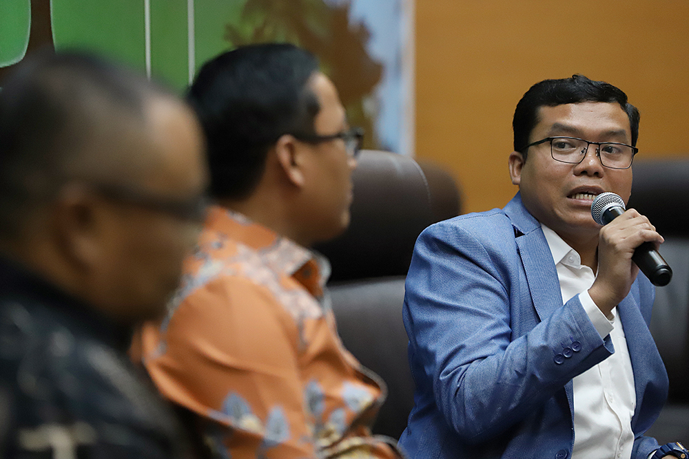 KWP Bersama MPR Gelar Diskusi Bahas Sinergi Sistem Keuangan Negara dan Perekonomian Nasional Diskusi Konstitusi dan Demokrasi Indonesia dengan tema "Sinergi Sistem Keuangan Negara dan Perekonomian Nasional bagi Peningkatan Kesejahteraan Sosial”. (BeritaNasional/Elvis Sendouw)
