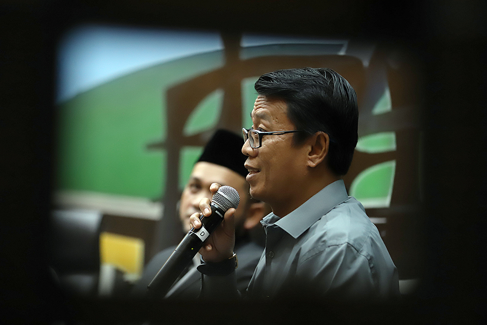Diskusi Konstitusi dan Demokrasi Indonesia dengan tema “Wewenang dan Pola Hubungan Antarlembaga Negara dalam Struktur Ketatanegaraan Indonesia”. (BeritaNasional/Elvis Sendouw)