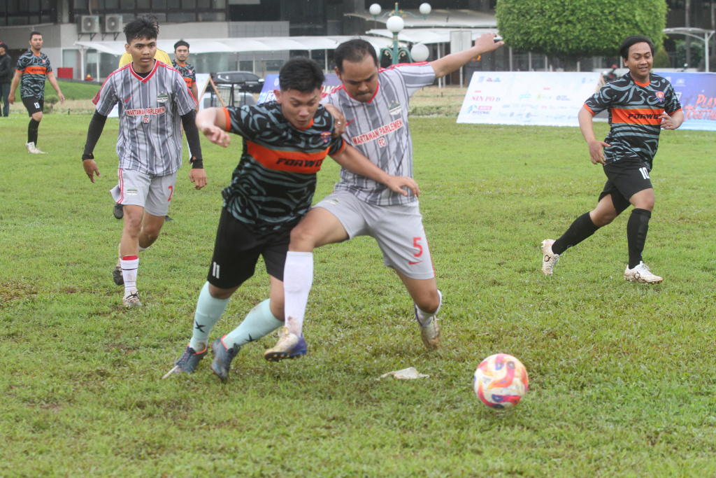 Pertandingan KWP Cup 2025 di Lapangan Kompleks Parlemen, Senayan, Jakarta Sabtu (22/2/2025).  (Berita Nasional.com/Oke Atmaja)