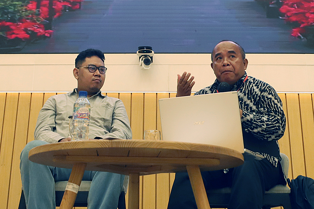Dialektika Demokrasi dengan tema"AS-Iran Kembali Memanas, Seberapa Besar Ancamannya Bagi Stabilitas Dunia". (BeritaNasional/Elvis Sendouw)