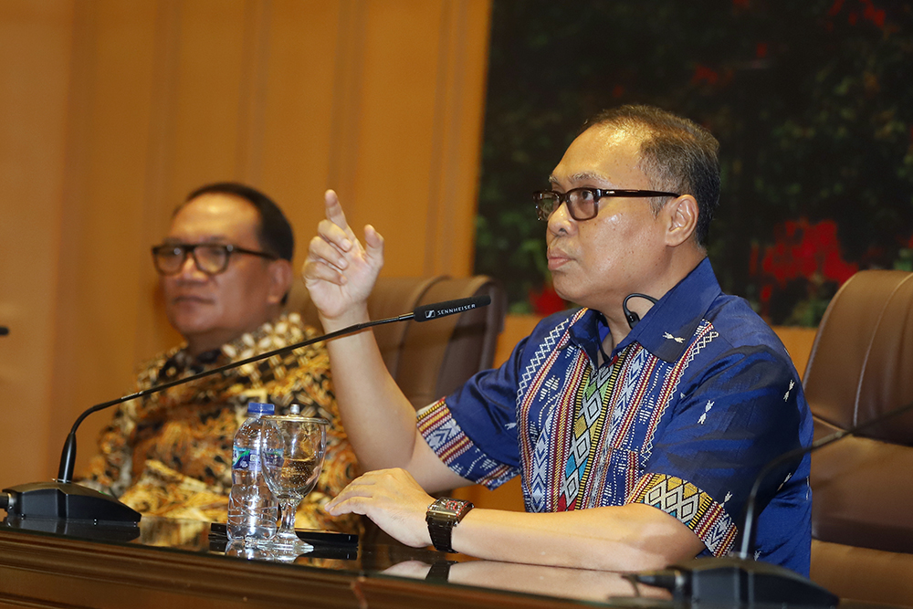 Diskusi KWP bersama DPR bahas dampak geopolitik global perang AS, Israel dan Iran. (BeritaNasional/Elvis Sendouw)