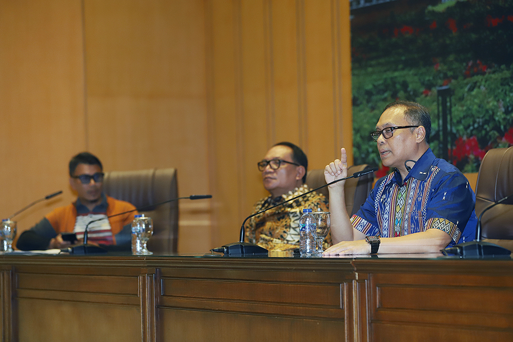 Diskusi KWP bersama DPR bahas dampak geopolitik global perang AS, Israel dan Iran. (BeritaNasional/Elvis Sendouw)