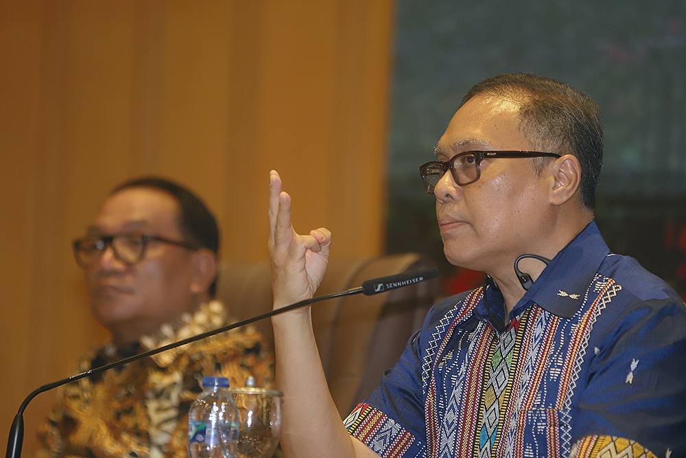 Diskusi KWP bersama DPR bahas dampak geopolitik global perang AS, Israel dan Iran. (BeritaNasional/Elvis Sendouw)