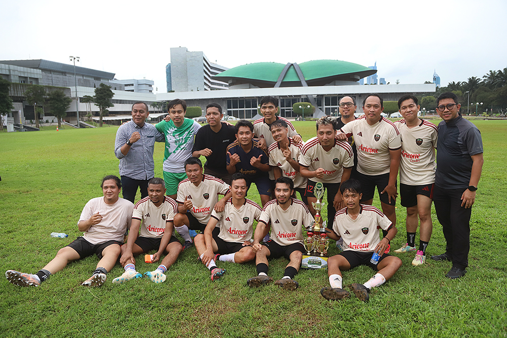 Pertandingan final mempertemukan KWP dengan tim kesebelasan Detik.com. (BeritaNasional/Elvis Sendouw)