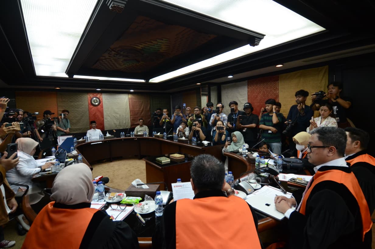 Majelis Kehormatan Partai Gerindra saat menggelar sidang etik di kantor DPP Gerindra. (BeritaNasional/Elvis Sendouw)