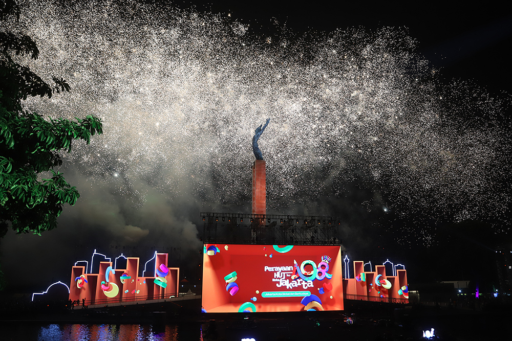 Malam Puncak HUT Jakarta ke-498 Malam puncak HUT Jakarta ke 498 di lapangan Banteng, Jakarta, Minggu (22/6/2025). (BeritaNasional/Elvis Sendouw)