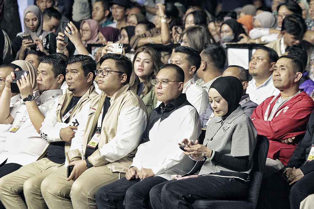 Malam puncak perayaan HUT Partai Gerindra dimeriahkan sejumlah artis. (BeritaNasional/Elvis Sendouw)