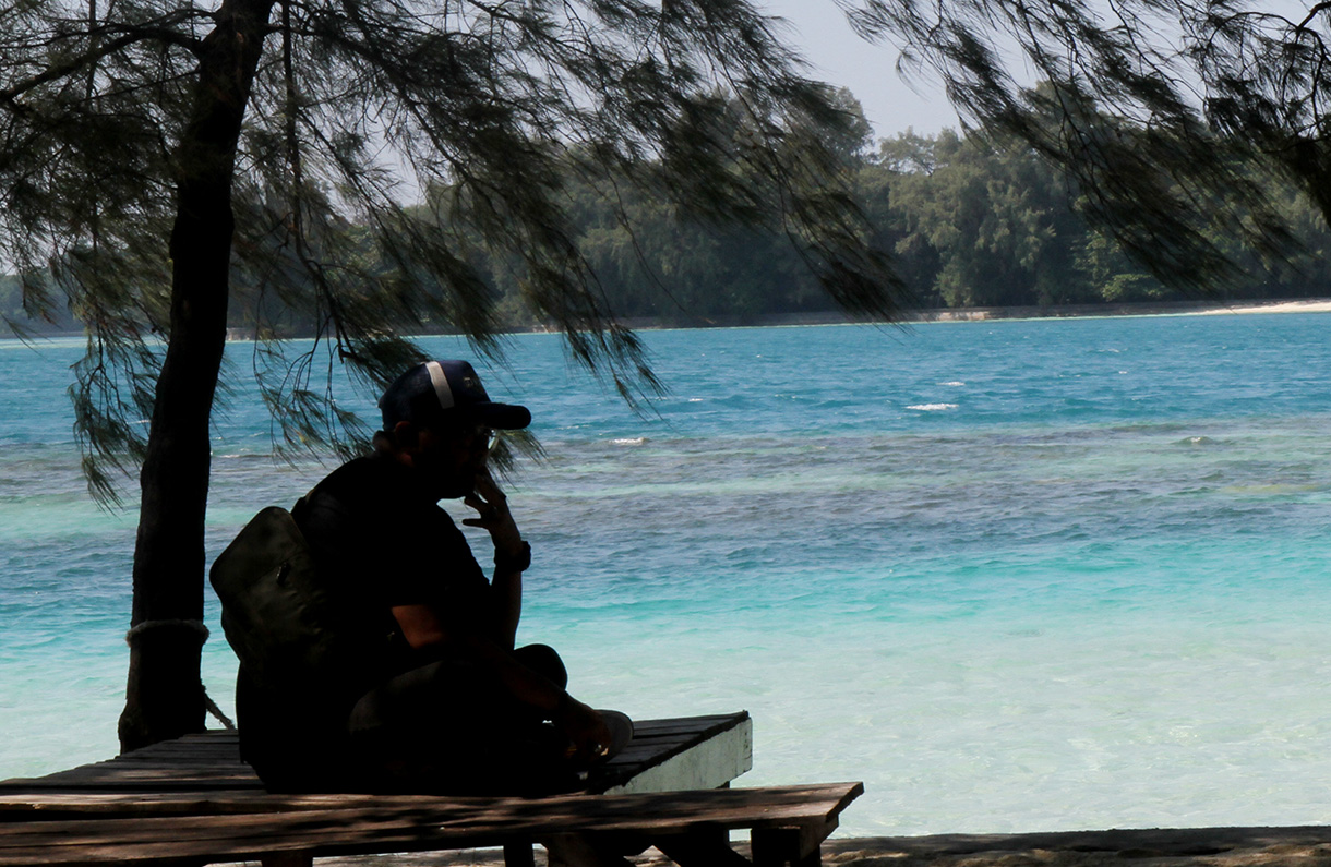 Suasana di Pulau Dolphin, Kepualaaun Seribu, Jakarta, Selasa (13/3/2024). (BeritaNasional.com/ Oke Atmaja)