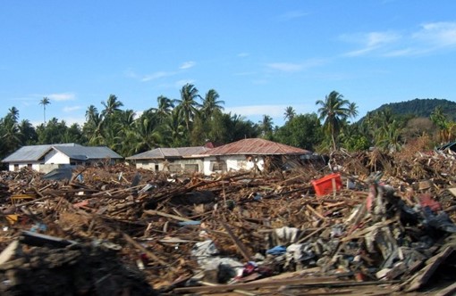 Peristiwa tsunami Aceh pada tahun 2004. (beritaNasional/Elvis Sendouw)