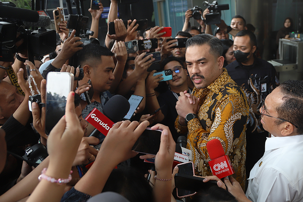 Menteri UMKM Maman Abdurrahman saat menyambangi Komisi Pemberantasan Korupsi. (BeritaNasional/Elvis Sendouw)
