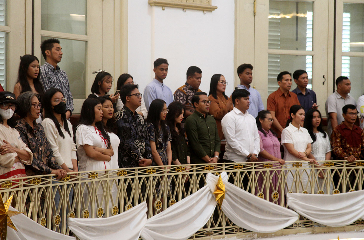 Umat Protestan mengikuti Misa Natal di GPIB Immanuel, Jakarta, Rabu (25/12/2024).(BeritaNasional.com/Oke Atmaja)