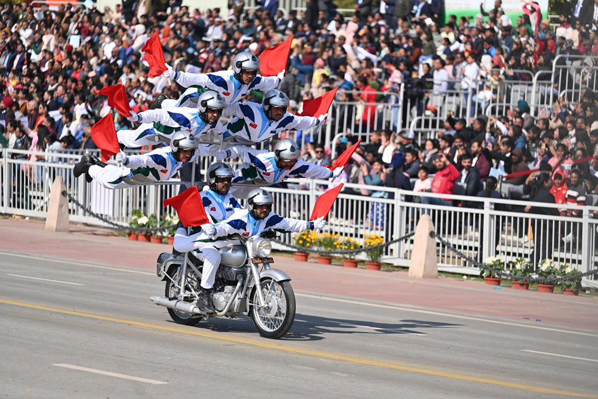 Presiden Prabowo Subianto berada di kereta kuda saat parade Peringatan Ke-76 Hari Republik India di New Delhi, India, Minggu (26/1/2025).  (BeritaNasional.com/Laily Rachev - Biro Pers Sekretariat Presiden)