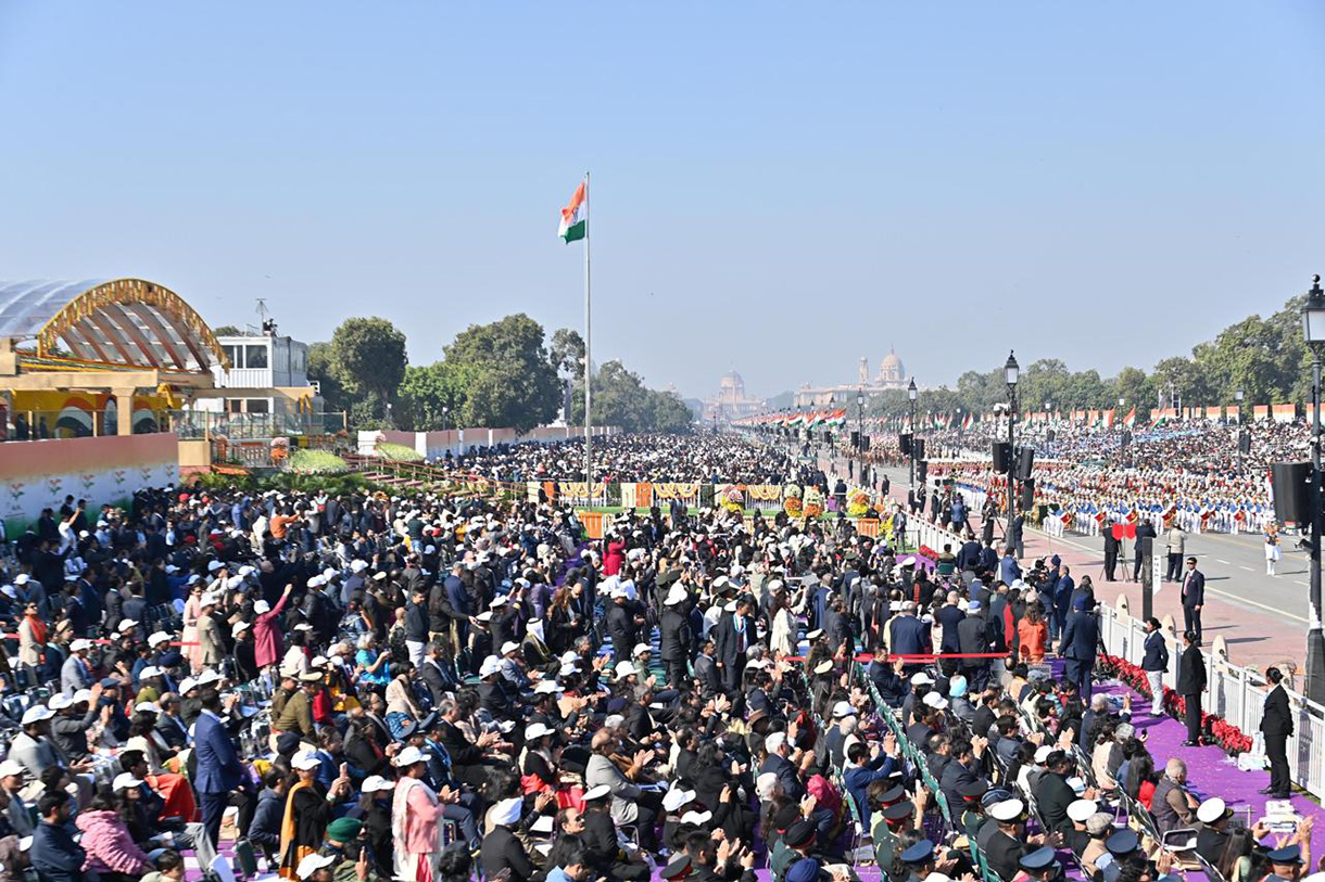 Presiden Prabowo Subianto berada di kereta kuda saat parade Peringatan Ke-76 Hari Republik India di New Delhi, India, Minggu (26/1/2025).  (BeritaNasional.com/Laily Rachev - Biro Pers Sekretariat Presiden)