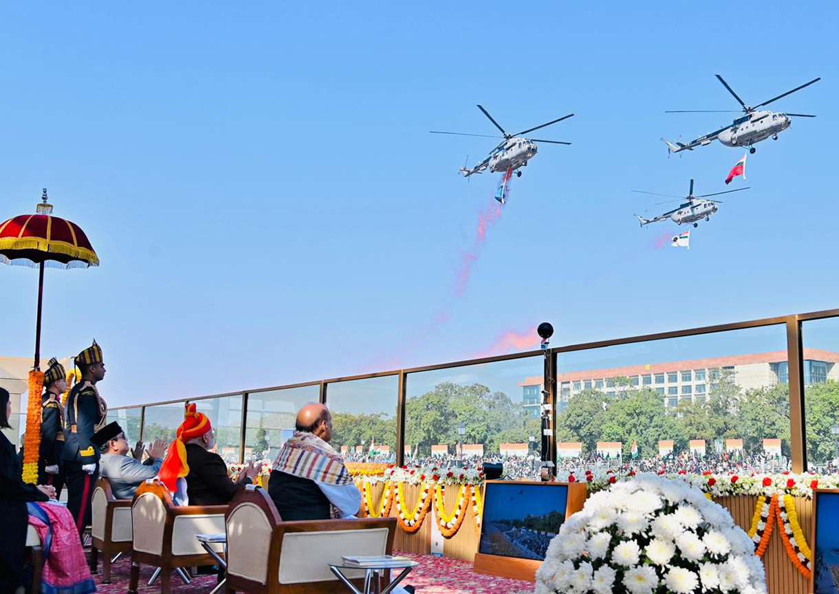 Presiden Prabowo Subianto berada di kereta kuda saat parade Peringatan Ke-76 Hari Republik India di New Delhi, India, Minggu (26/1/2025).  (BeritaNasional.com/Laily Rachev - Biro Pers Sekretariat Presiden)