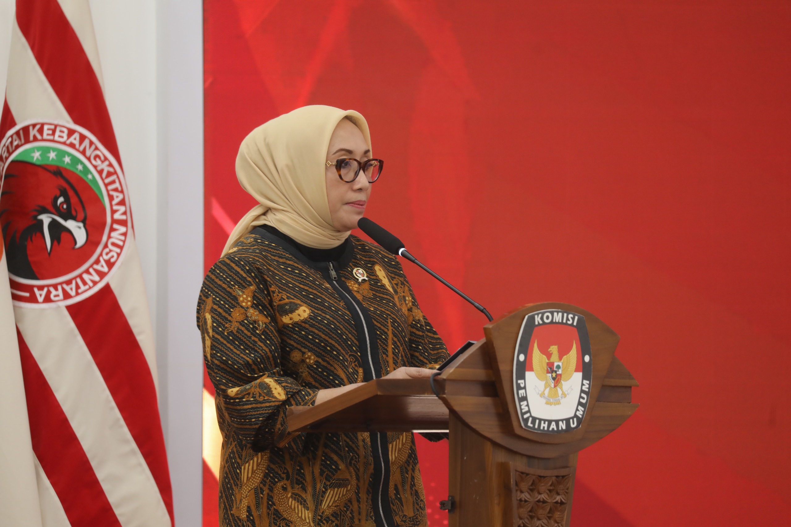 Penandatanganan Nota Kesepahaman antara KPU dengan KemenPPPA di Ruang Sidang Utama KPU. (BeritaNasional/Elvis Sendouw)