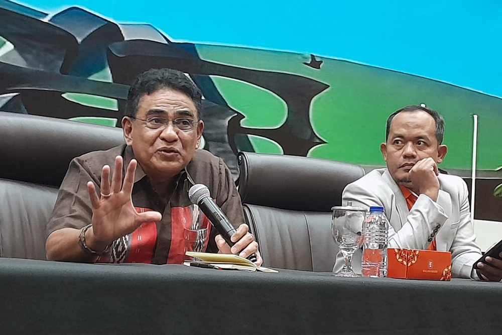 Diskusi Konstitusi dan Demokrasi Indonesia dengan tema “Implementasi Pidato Presiden Saat Sidang MPR RI Tahun 2025” . (BeritaNasional/Elvis Sendouw)