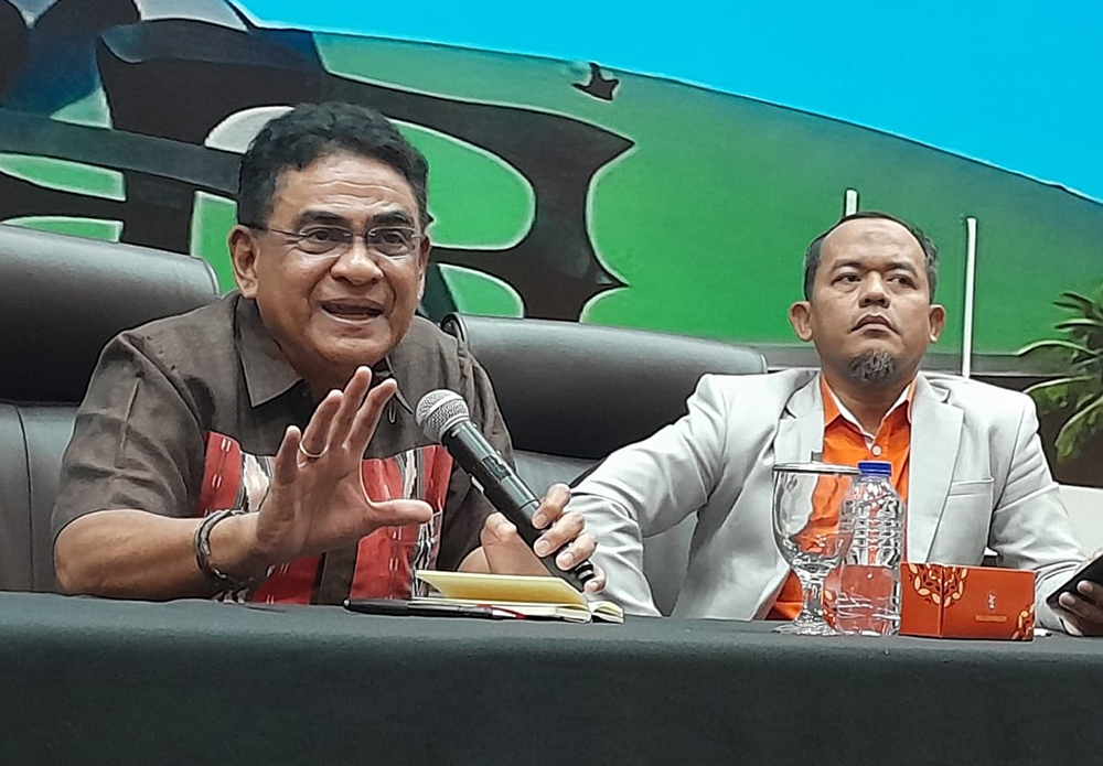 Diskusi Konstitusi dan Demokrasi Indonesia dengan tema “Implementasi Pidato Presiden Saat Sidang MPR RI Tahun 2025” . (BeritaNasional/Elvis Sendouw)