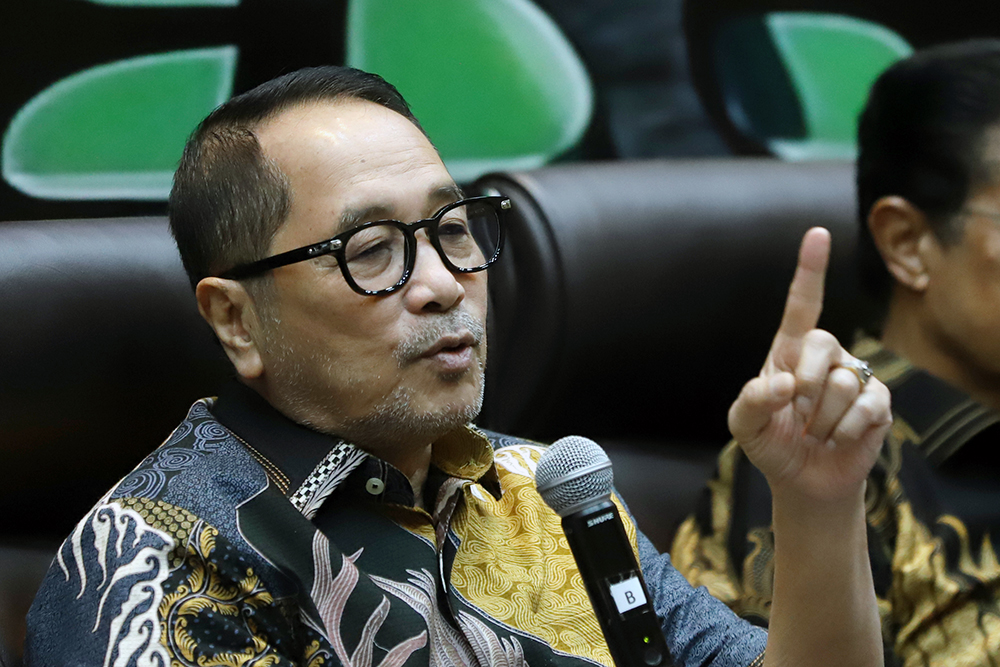 MPR Bersama KWP Gelar Diskusi Bahas Jati Diri Bangsa di Mata Dunia Diskusi Konstitusi dan Demokrasi Indonesia bertema "Memperkuat Jati Diri Bangsa di Mata Dunia melalui Fungsi Kebangsaan MPR RI”. (BeritaNasional/Elvis Sendouw)