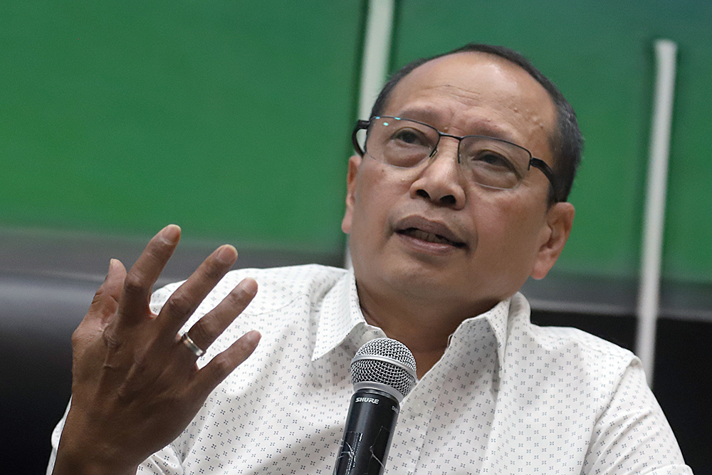 Diskusi Konstitusi dan Demokrasi Indonesia dengan tema: “Kedaulatan Rakyat dalam Perspektif Demokrasi Pancasila”. (BeritaNasional/Elvis Sendouw)