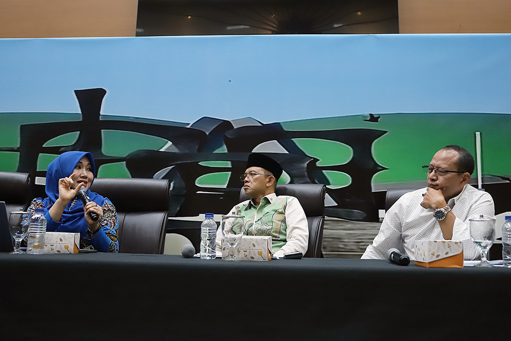 Diskusi Konstitusi dan Demokrasi Indonesia dengan tema: “Kedaulatan Rakyat dalam Perspektif Demokrasi Pancasila”. (BeritaNasional/Elvis Sendouw)