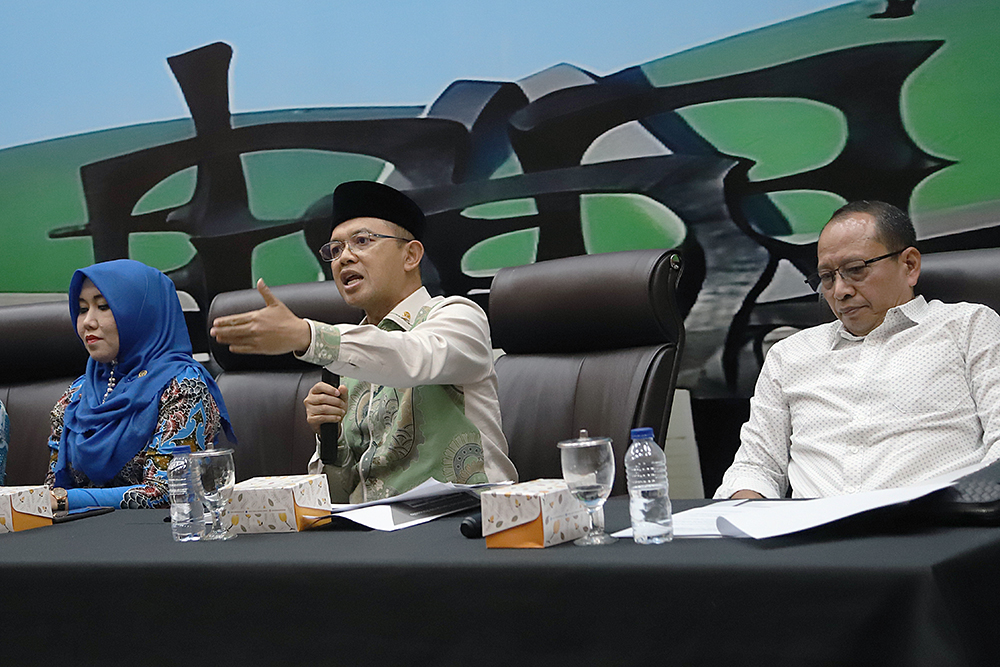 Diskusi Konstitusi dan Demokrasi Indonesia dengan tema: “Kedaulatan Rakyat dalam Perspektif Demokrasi Pancasila”. (BeritaNasional/Elvis Sendouw)