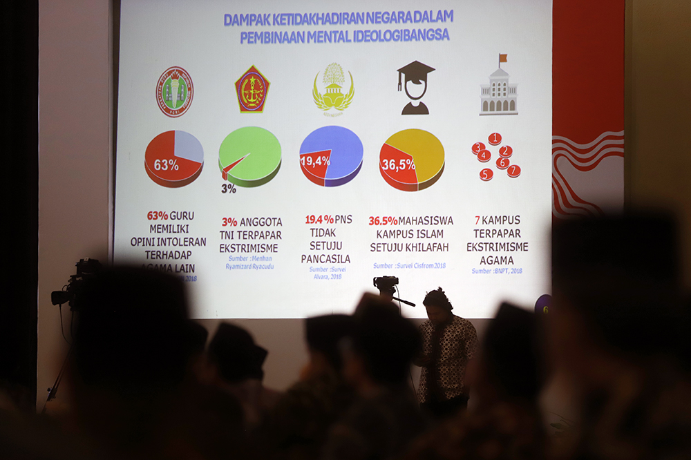 Sosialisasi empat pilar  Ketua MPR Bambang Soesatyo jalin kerja sama bersama LDII terkait sekolah virtual kebangsaan. (BeritaNasional/Elvis Sendouw)