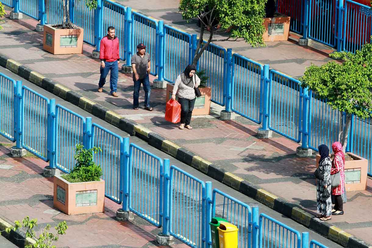 Suasana di Terminal Blok M, Jakarta,Minggu (21/7/2024). (BeritaNasional.com/Oke Atmaja)