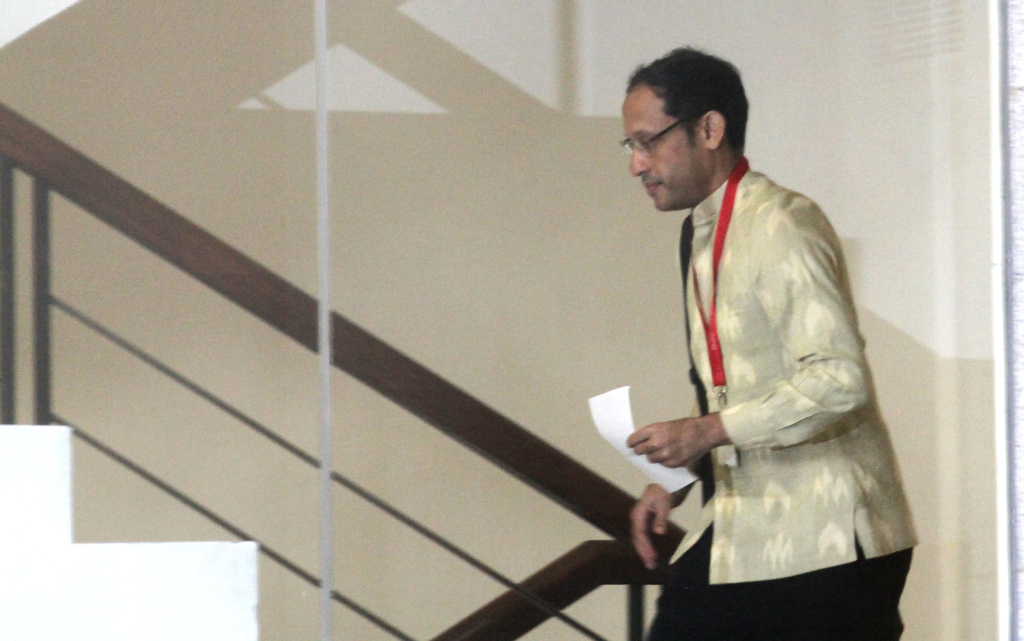 Nadiem Makarim Diperiksa KPK Mantan Menteri Pendidikan, Kebudayaan, Riset, dan Teknologi (Mendikbudristek) Nadiem Anwar Makarim memenuhi panggilan KPK, Jakarta,Kamis (7/8/2025). (Beritanasional.com/Oke Atmaja)