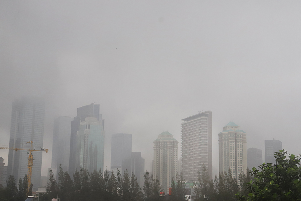 Curah hujan di kota Jakarta. (BeritaNasional/Elvis Sendouw)