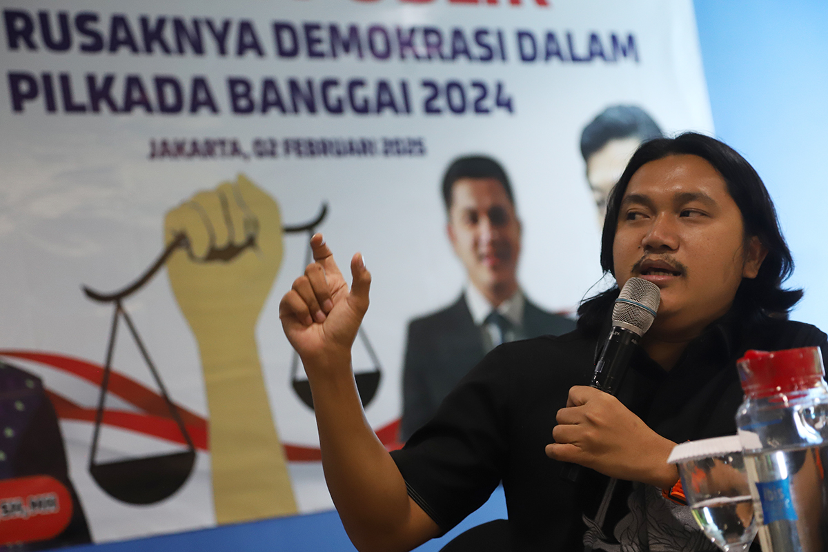 Diskusi publik "Potret Rusaknya Demokrasi dalam Pilkada Banggai 2024". (BeritaNasional/Elvis Sendouw)