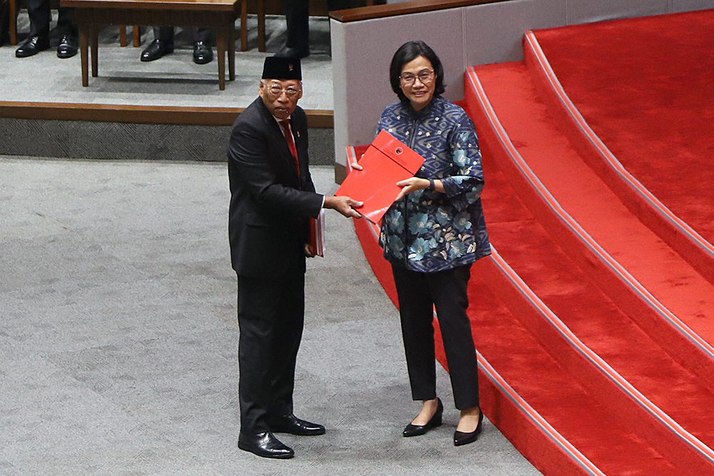 Pandangan Fraksi KEM-PPKF RAPBN 2026 Pandangan Fraksi PDI Perjuangan DPR RI Atas Penyampaian Pemerintah Terhadap Kerangka Ekonomi Makro dan Pokok-pokok Kebijakan Fiskal (KEM dan PPKF) Tahun Anggaran 2026 . (BeritaNasional/Elvis Sendouw)