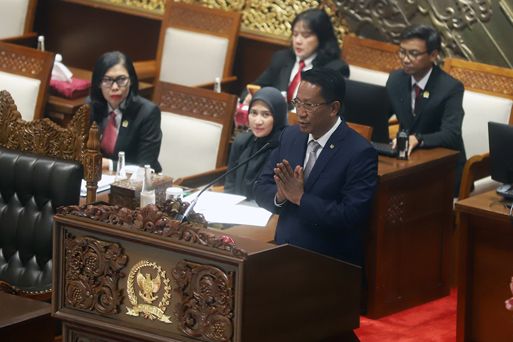 Paripurna DPR menyetujui RUU Polri menjadi UU. (BeritaNasional/Elvis Sendouw)