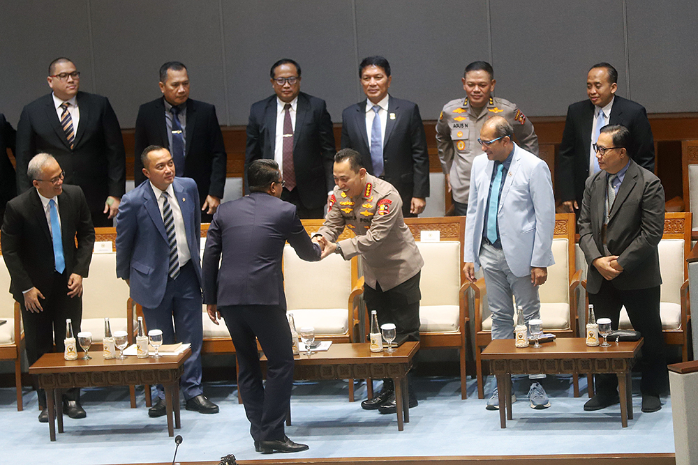 Paripurna DPR menyetujui RUU Polri menjadi UU. (BeritaNasional/Elvis Sendouw)