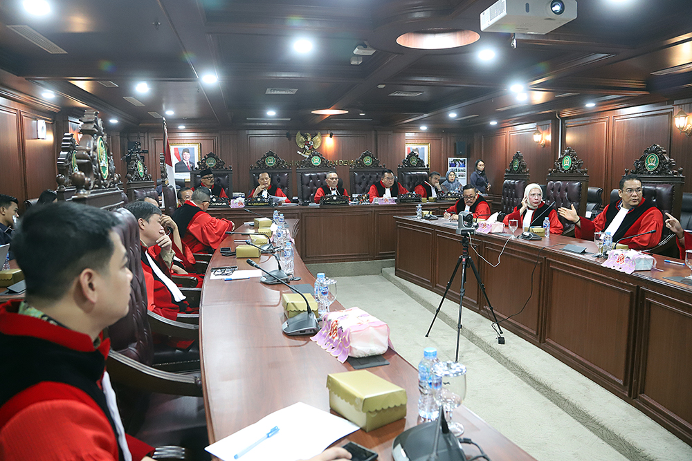 Sidang MKD membacakan putusan terkait kasus dugaan pelanggaran kode etik anggota DPR. (BeritaNasional/Elvis Sendouw)