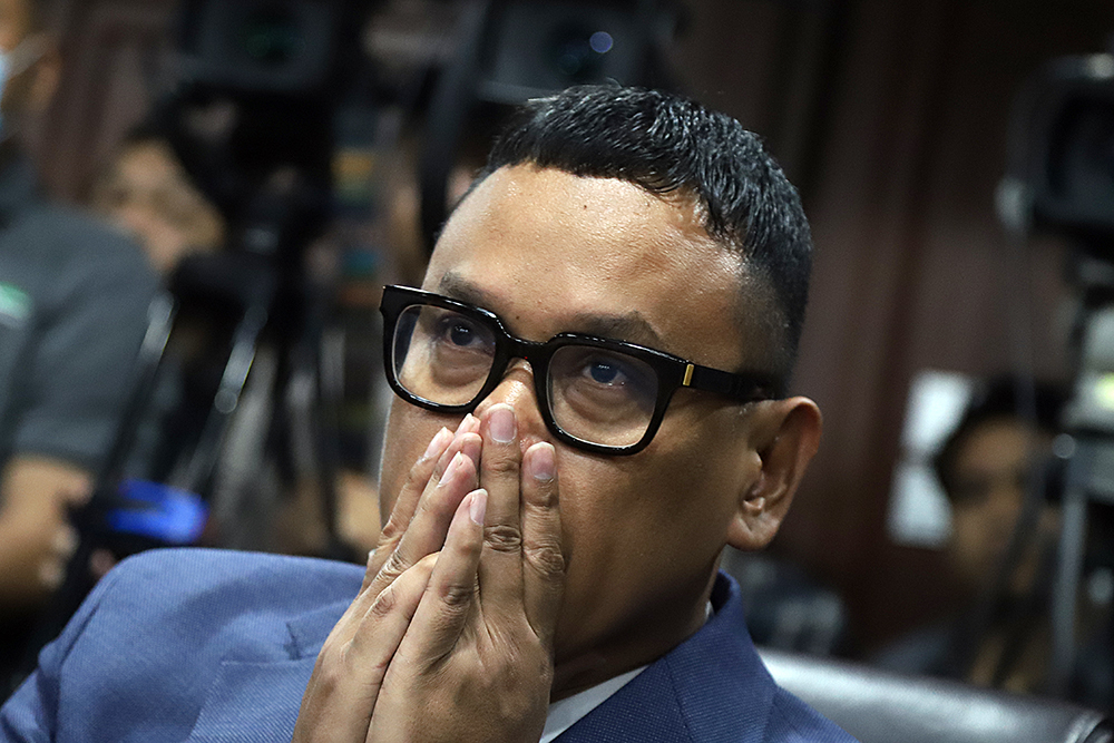 Sidang MKD membacakan putusan terkait kasus dugaan pelanggaran kode etik anggota DPR. (BeritaNasional/Elvis Sendouw)