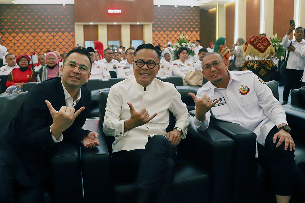 Pengukuhan Pengurus Dewan Pimpinan Pusat Ikatan Keluarga Minang (DPP IKM) periode 2025–2030, di Gedung Nusantara IV, Kompleks Parlemen, Senayan, Jakarta, Sabtu (11/4/2026). (BeritaNasional/Elvis Sendouw)
