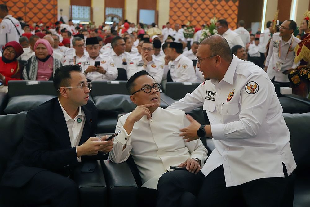 Pengukuhan Pengurus Dewan Pimpinan Pusat Ikatan Keluarga Minang (DPP IKM) periode 2025–2030, di Gedung Nusantara IV, Kompleks Parlemen, Senayan, Jakarta, Sabtu (11/4/2026). (BeritaNasional/Elvis Sendouw)