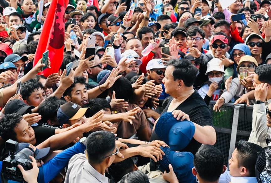 Presiden Prabowo hadiri peringatan Hari Buruh Internasional. (BeritaNasional/Elvis/HO Biro Pers Istana/Laily Rachev)
