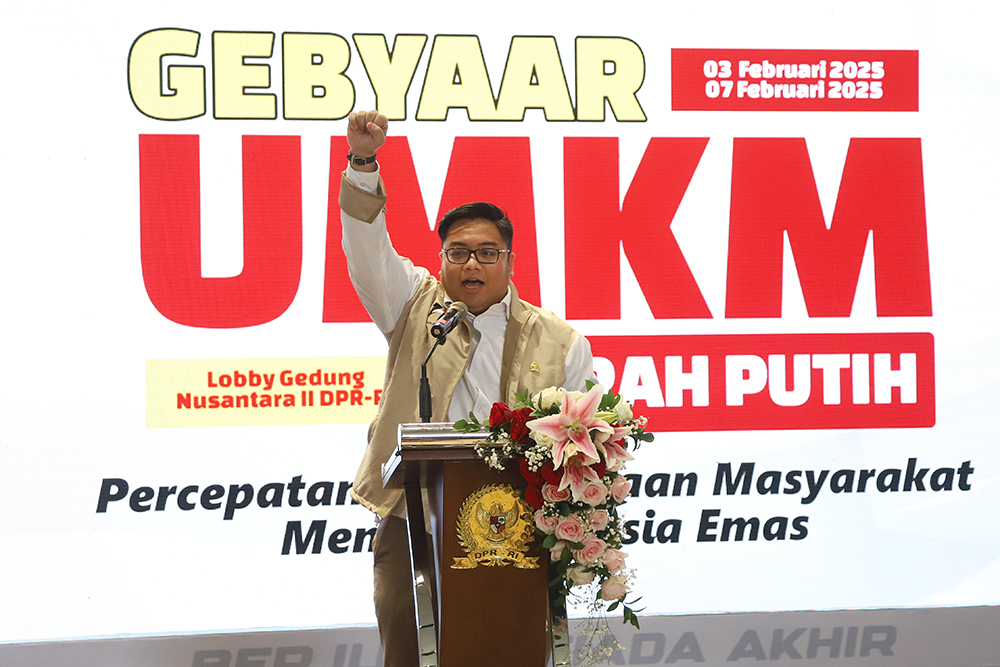 Partai Gerindra menggelar Gebyar UMKM Merah Putih dalam rangkaian peringati HUT Partai Gerindra Ke 17. (BeritaNasional/Elvis Sendouw)