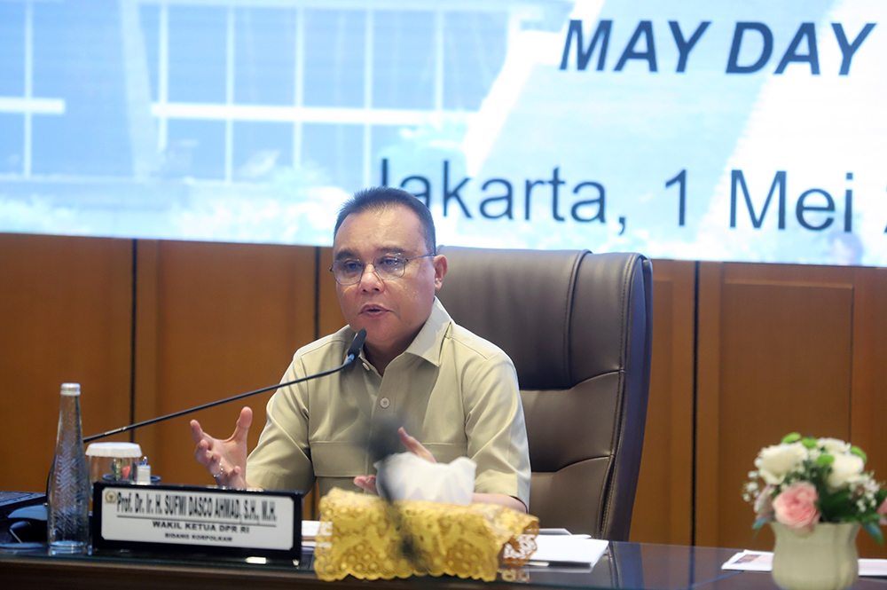 Pimpinan DPR RI terima audiensi perwakilan buruh KASBI. (BeritaNasional/Elvis Sendouw)